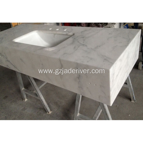 White Marble Stone Countertop for Bathroom